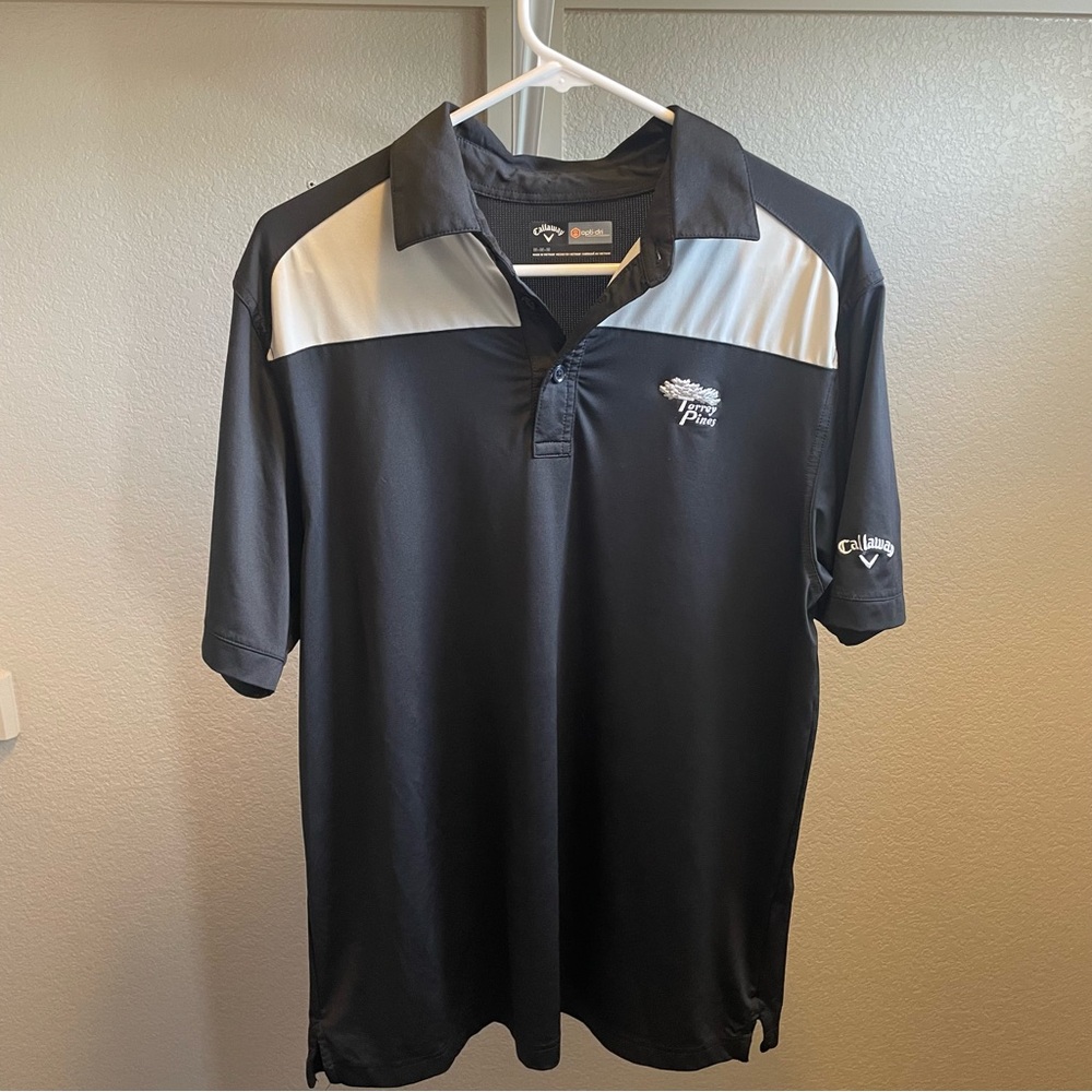 Callaway Black and White Performance Polo Shirt